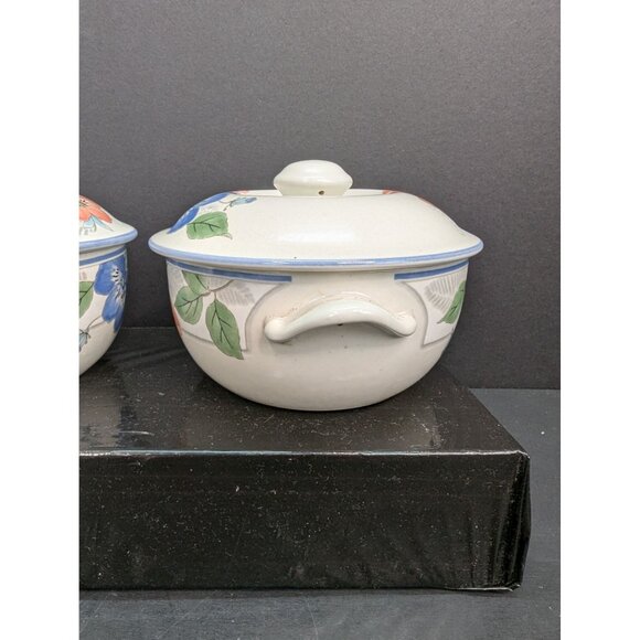 Mikasa Intaglio Country Poppies CAC29 Round 4 1/2" Casserole Dish w/Lid Set of 2 - Picture 5 of 12